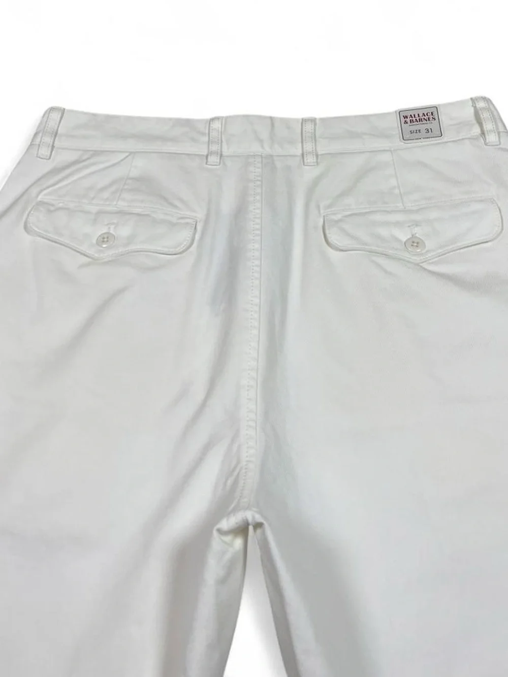NWT! Wallace & Barnes J.Crew White Pleated Button-Fly Shorts Men’s Size W31 L8